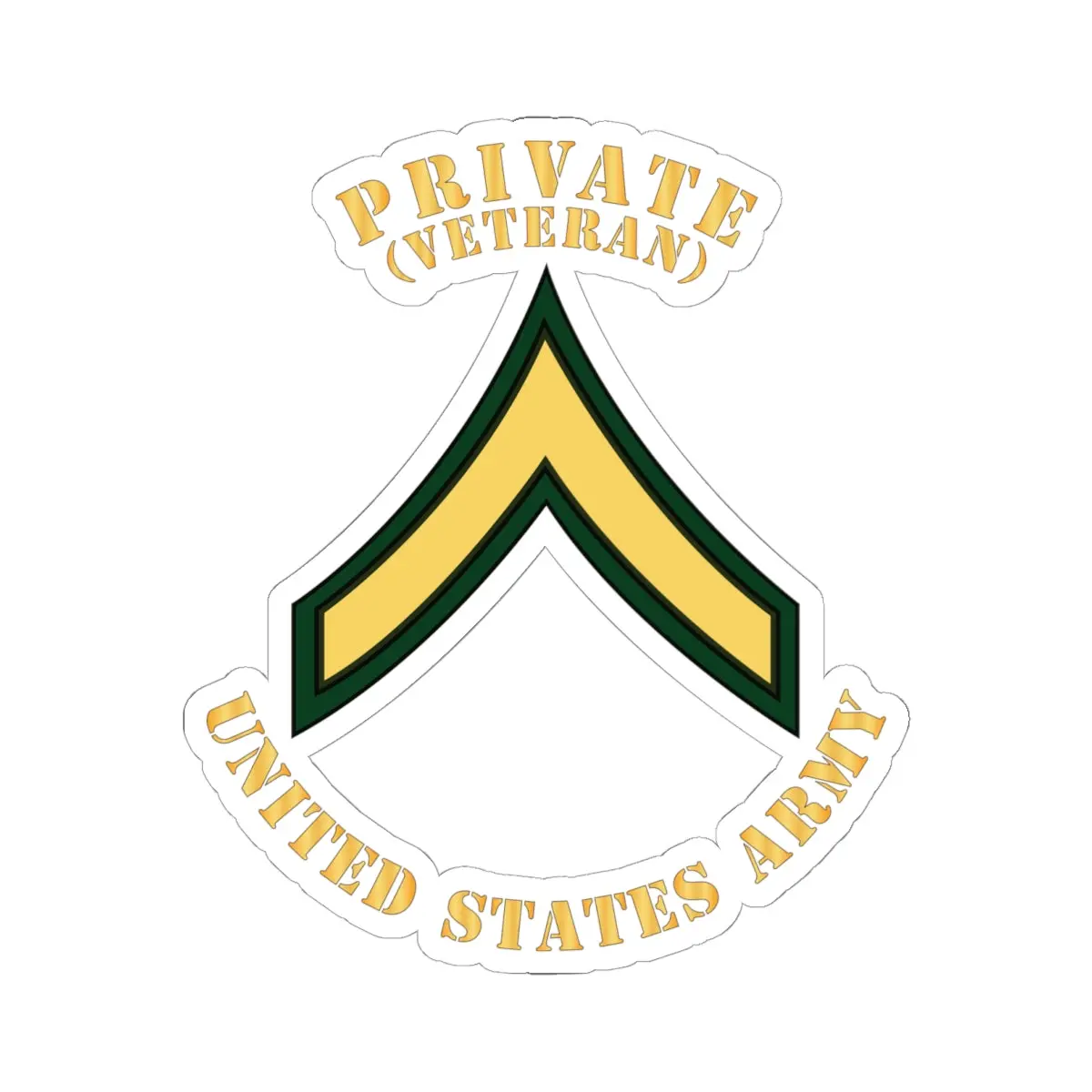 Kiss-Cut Stickers - Army - Private - Pv2 - Veteran - Flat X 300 1