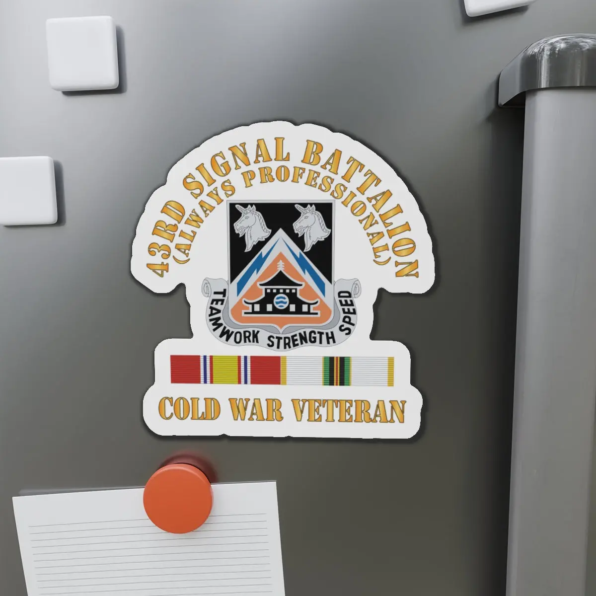 Die-Cut Magnets - 43Rd Signal Battalion - Cold War Veteran - Dui W Cold Svc X 300 1