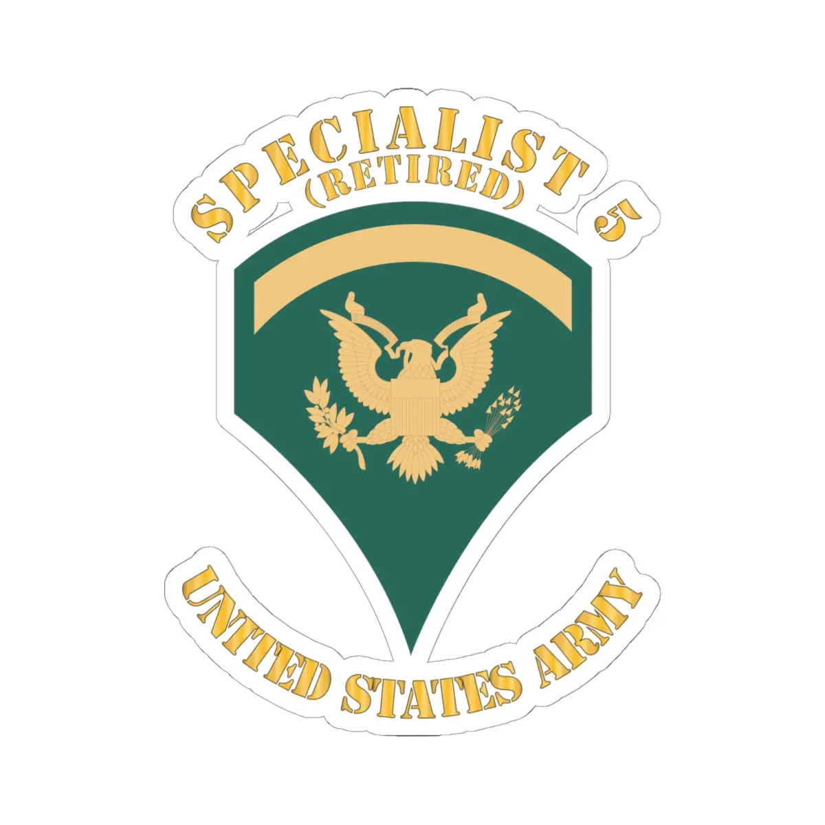Kiss-Cut Stickers - Army - Enlisted - Spec 5 - Specialist 5 - Std - Veteran X 300 1