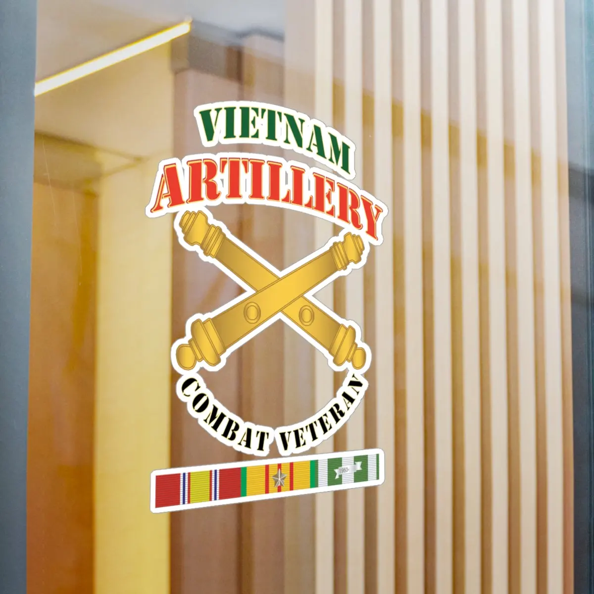 Kiss-Cut Vinyl Decals - Army - Artillery - Vietnam - Combat Vet 2