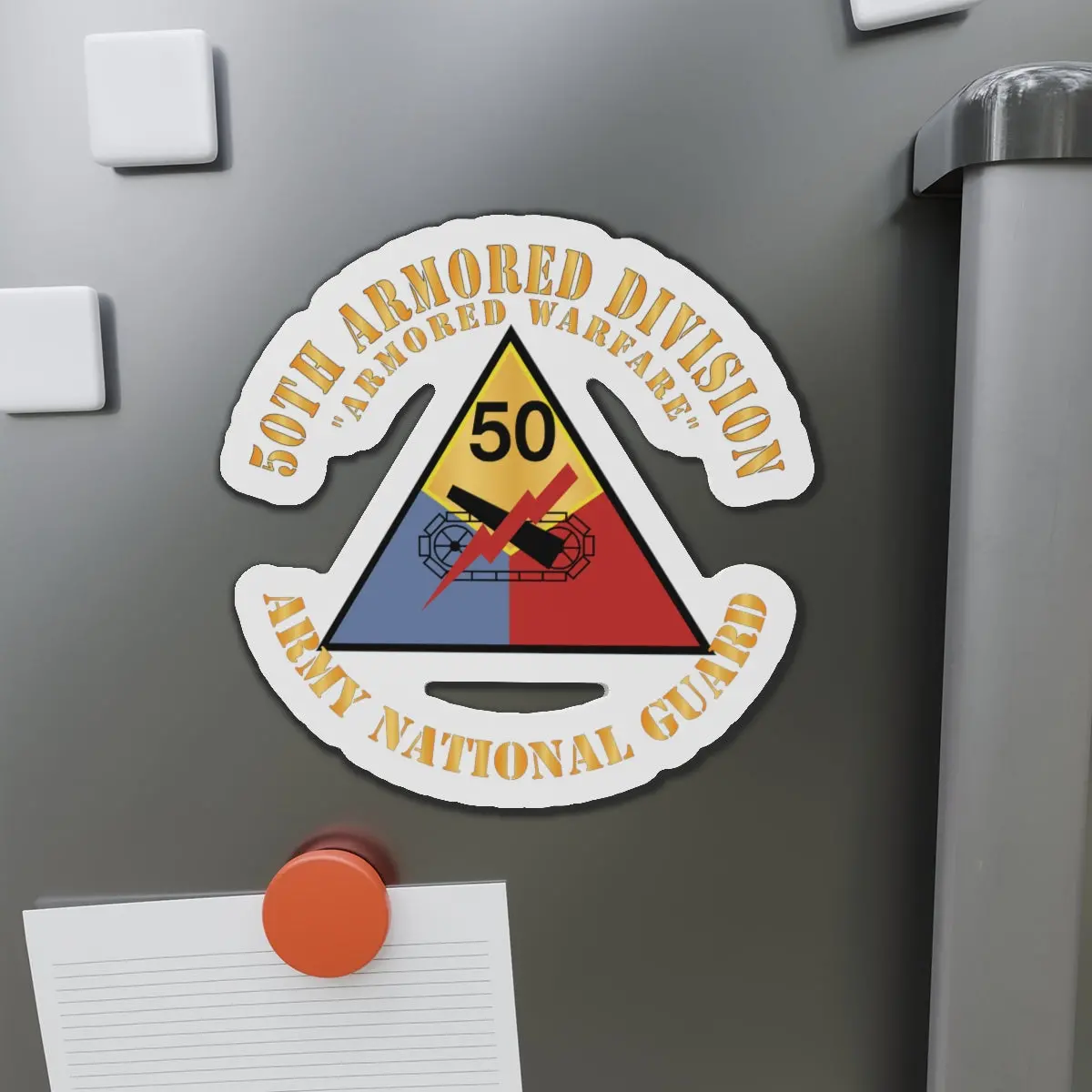 Die-Cut Magnets -  50Th Armored Division - Ssi - Armored Warfare - Arng X 300 1