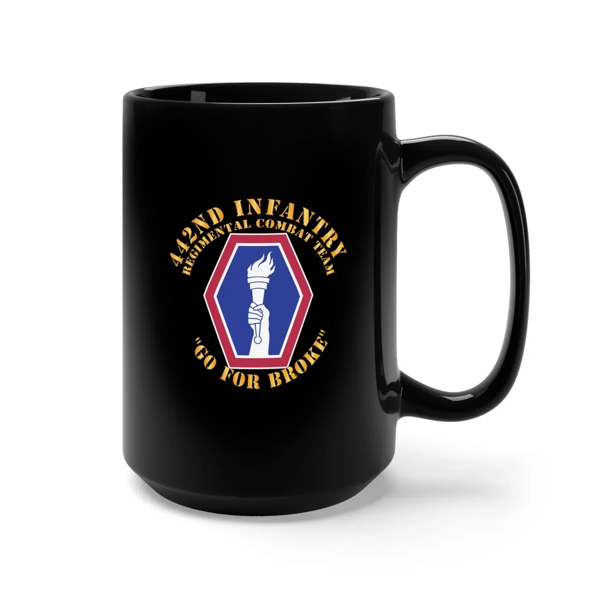 Black Mug 15Oz - Army - 442Nd Infantry Regimental Combat Team X 300 2