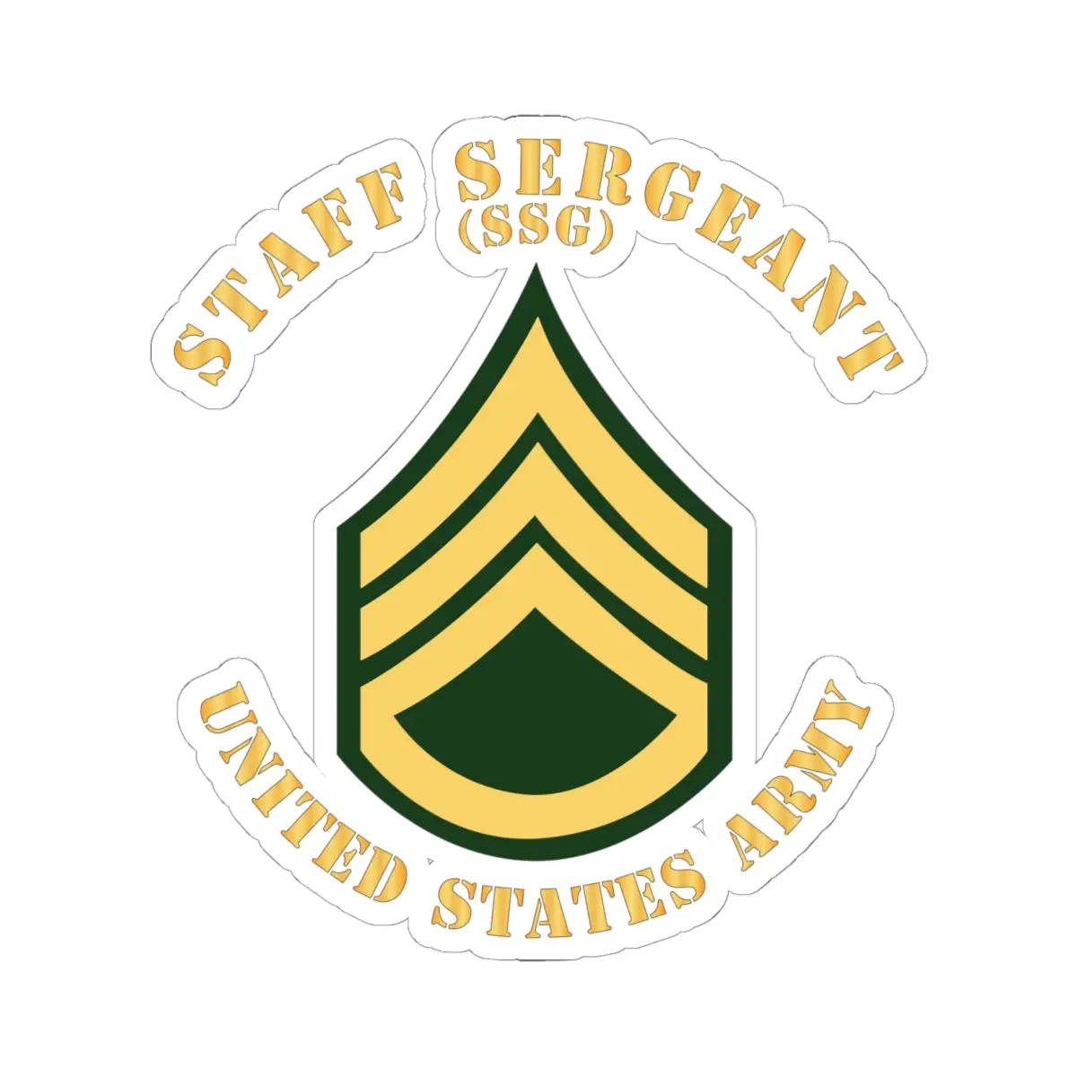 Kiss-Cut Stickers - Army - Staff Sergeant - Ssg - Flat X 300 1