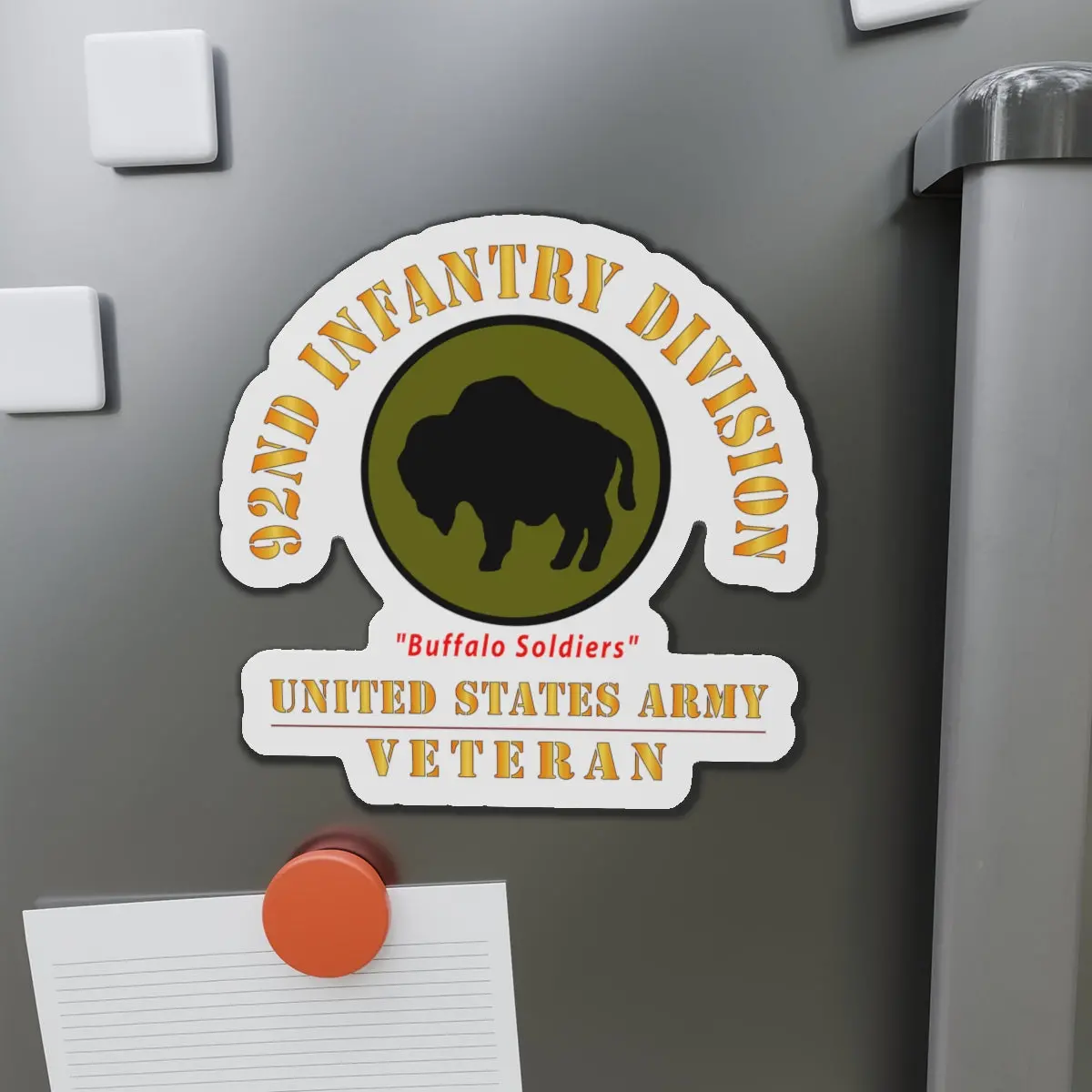 Die-Cut Magnets - Army - Ssi - 92Nd Infantry Division - Buffalo Soldiers - Us Army Veteran X 300 1