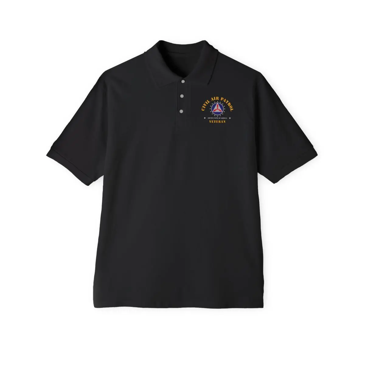 Men's Piqué Polo - Cap - Civil Air Patrol - Veteran 2