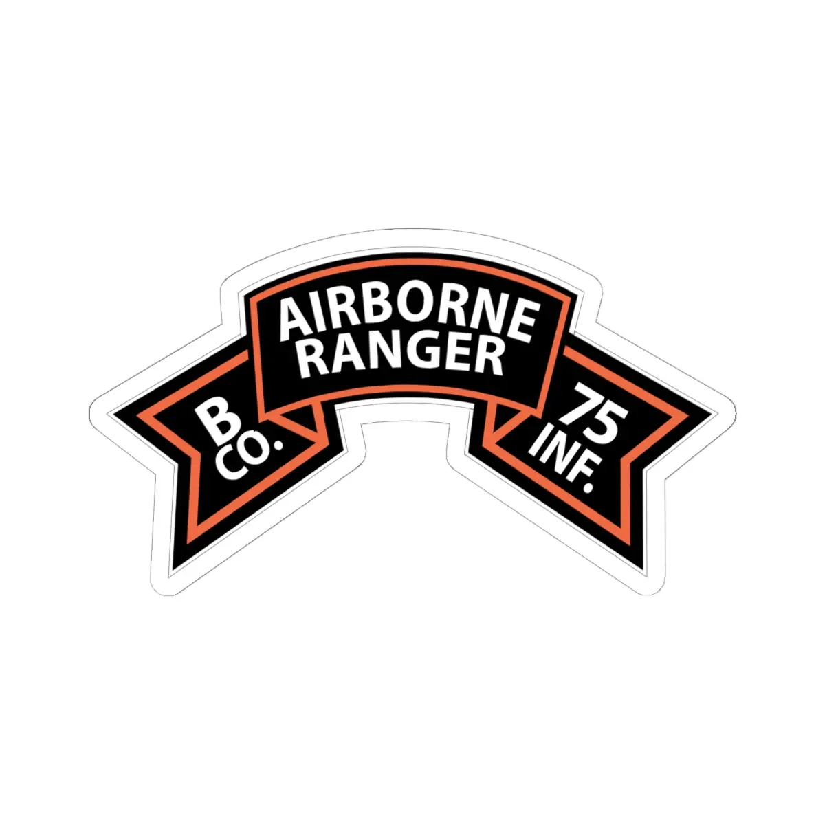 Kiss-Cut Stickers - Ssi - B Co 75Th Infantry (Ranger) Scroll X 300 1