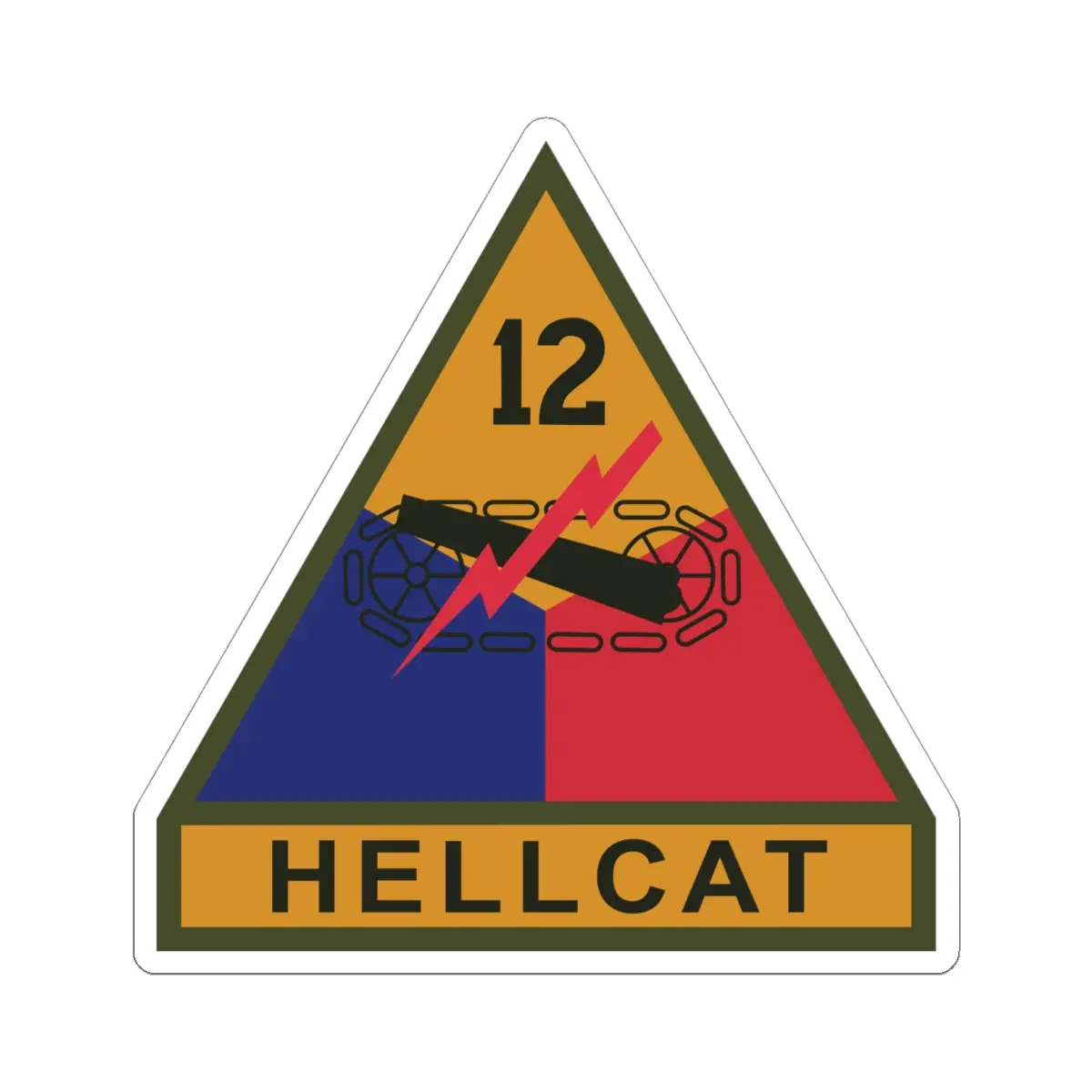 Kiss-Cut Stickers - Ssi - 12Th Armored Division W Name Tape X 300 1