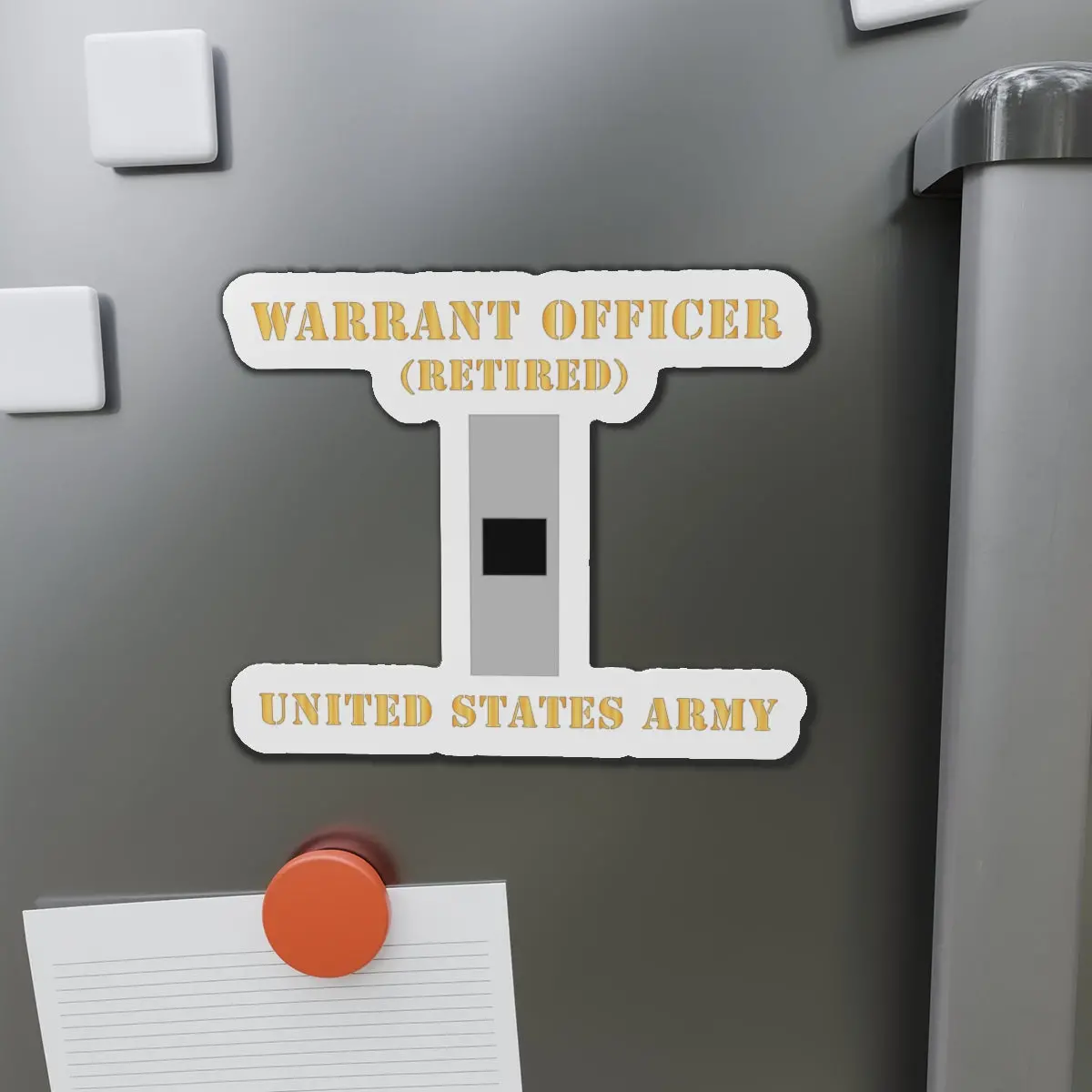 Die-Cut Magnets -Ssi -  Army - Warrant Officer - W01 - Retired - Flat X 300 1