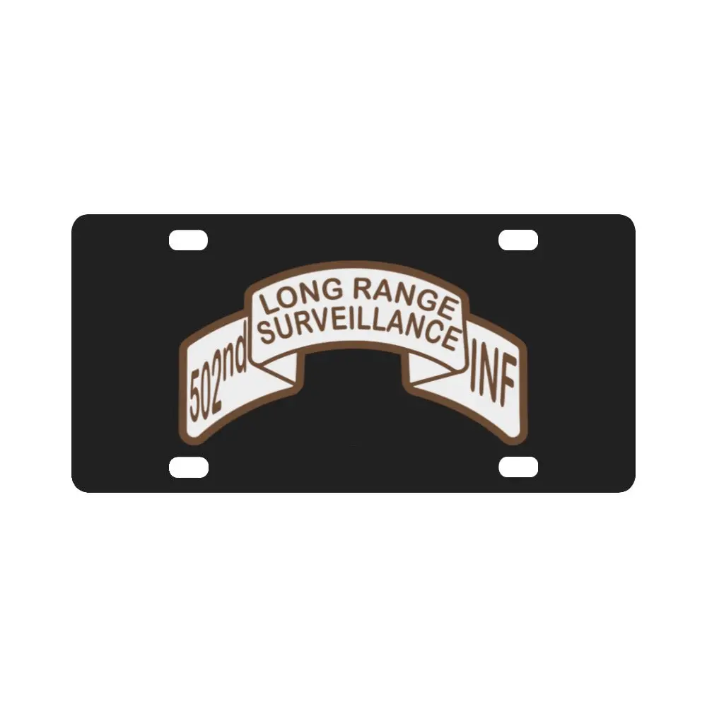 Scroll - 502Nd Lrs Infantry Desert Classic License Plate 1