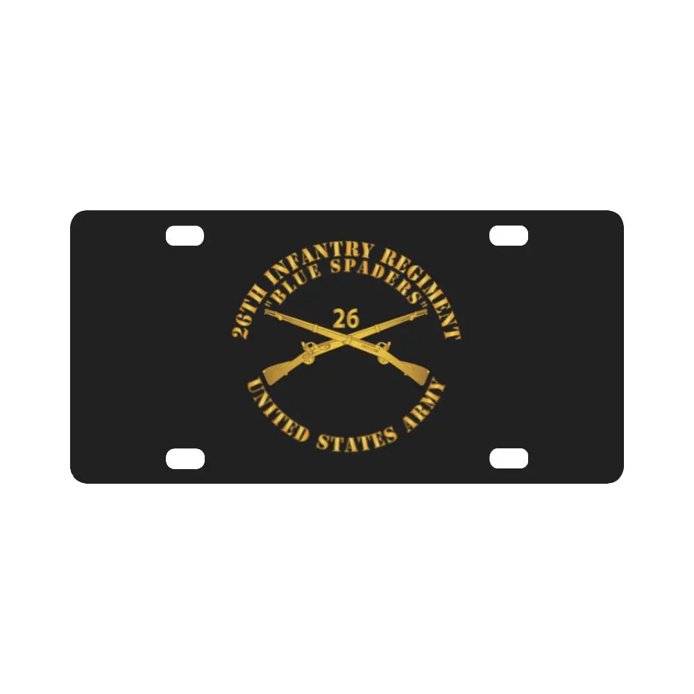 Army - 26Th Infantry Regiment - Blue Spaders W Infantry Br X 300 Classic License Plate 1