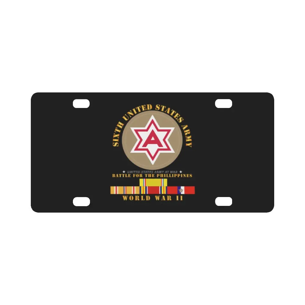 Army - 6Th United States Army - Battle Of Phil - Type - 1 - Wwii W Pac Svc Classic License Plate 1