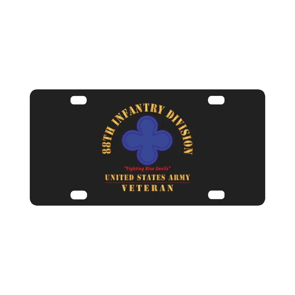 Army - Ssi - 88Th Infantry Division - Fighting Blue Devils - Us Army Veteran X 300 Classic License Plate 1