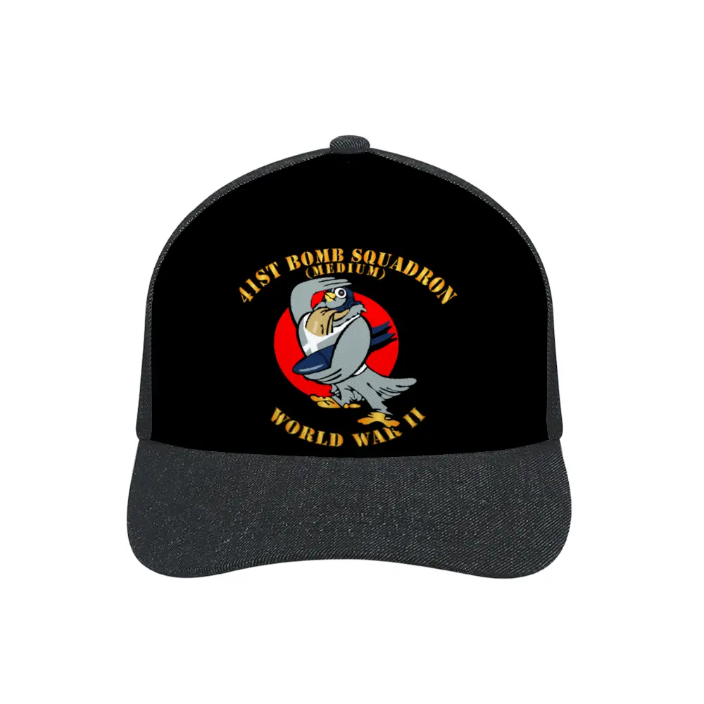 Adult Denim Black Baseball Hat - Aac - 41St Bombardment Squadron - Wwii 1