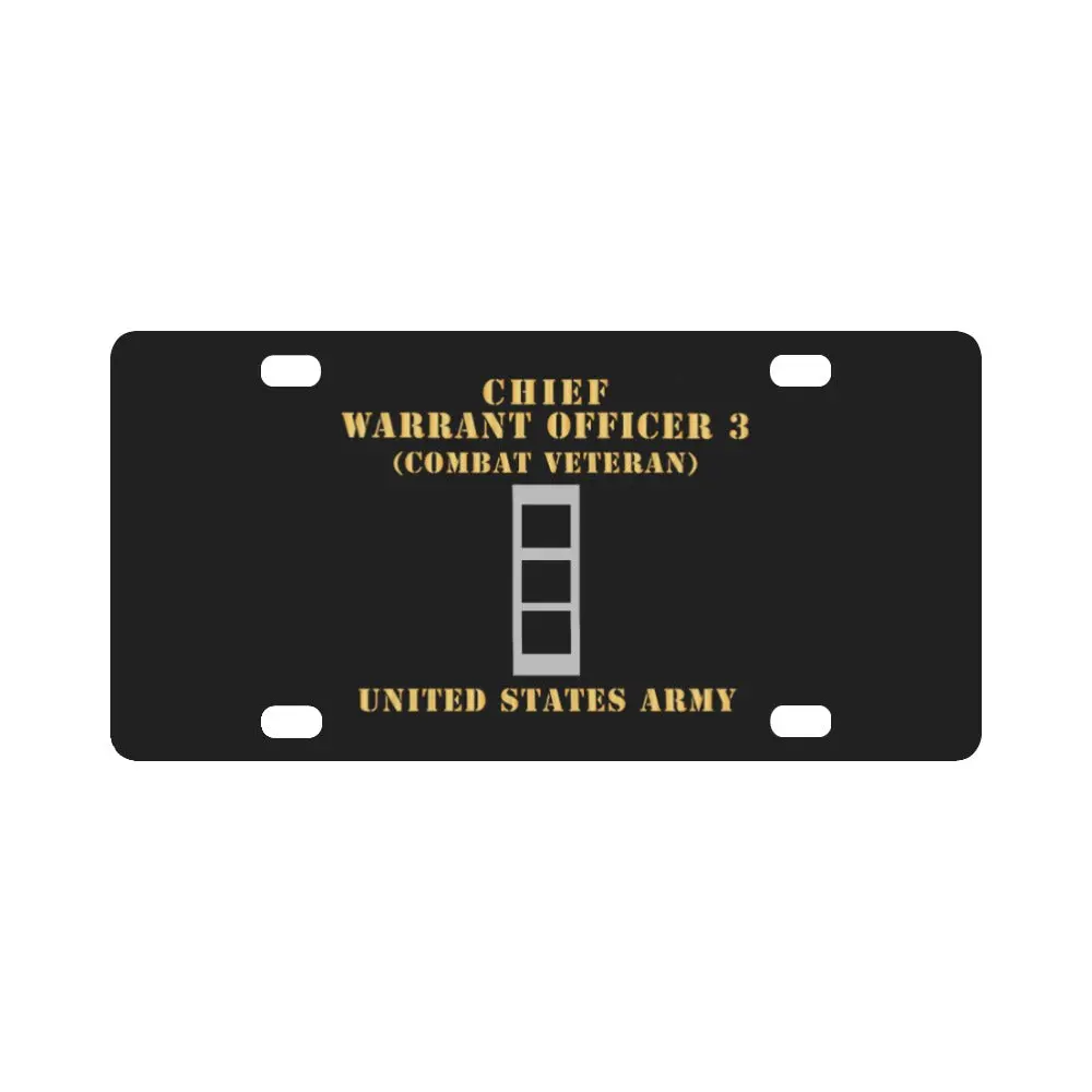 Army - Chief Warrant Officer 3 - Cw03 - Combat Veteran - Flat - X 300 Classic License Plate 1