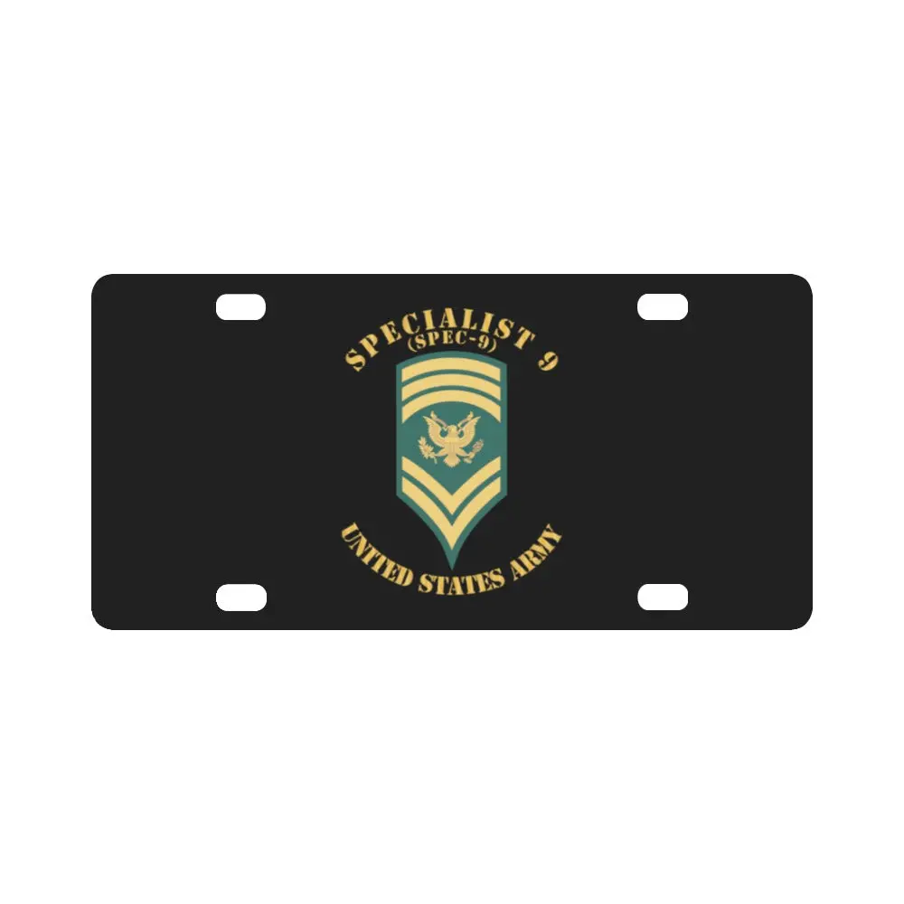 Army - Enlisted - Spec 9 - Specialist 9 - Std X 300 Classic License Plate 1