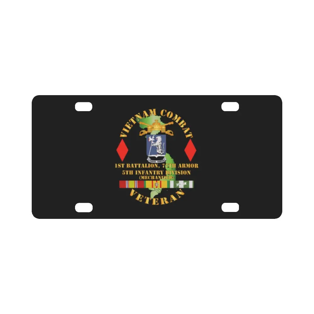 Army - Vietnam Combat Vet - 1St Bn 77Th Armor - 5Th Inf Div Ssi Classic License Plate 1