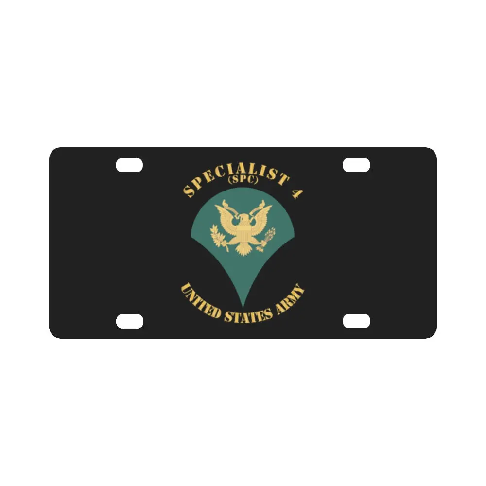 Army - Enlisted - Spc - Specialist 4 - Std - X 300 Classic License Plate 1