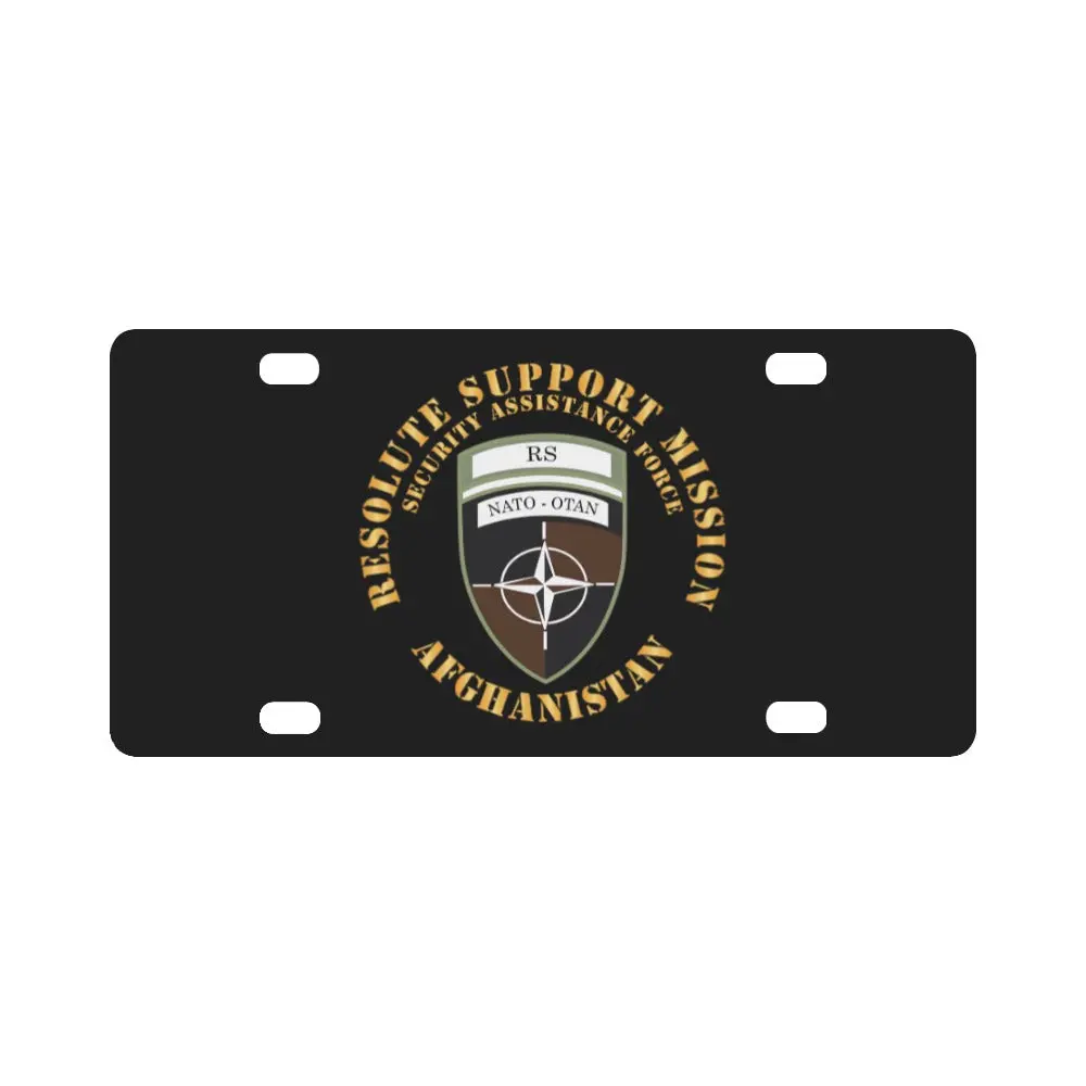 Resolute Support Mission - Afghanistan - Ssi X 300 Classic License Plate 1