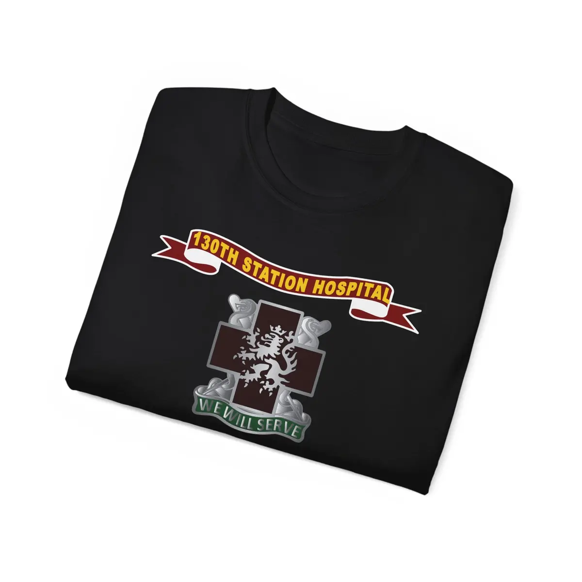 Unisex Ultra Cotton Tee - Army - 130Th Station Hospital - Ribbon - Dui - Army Medical Corps Branch X 300 9