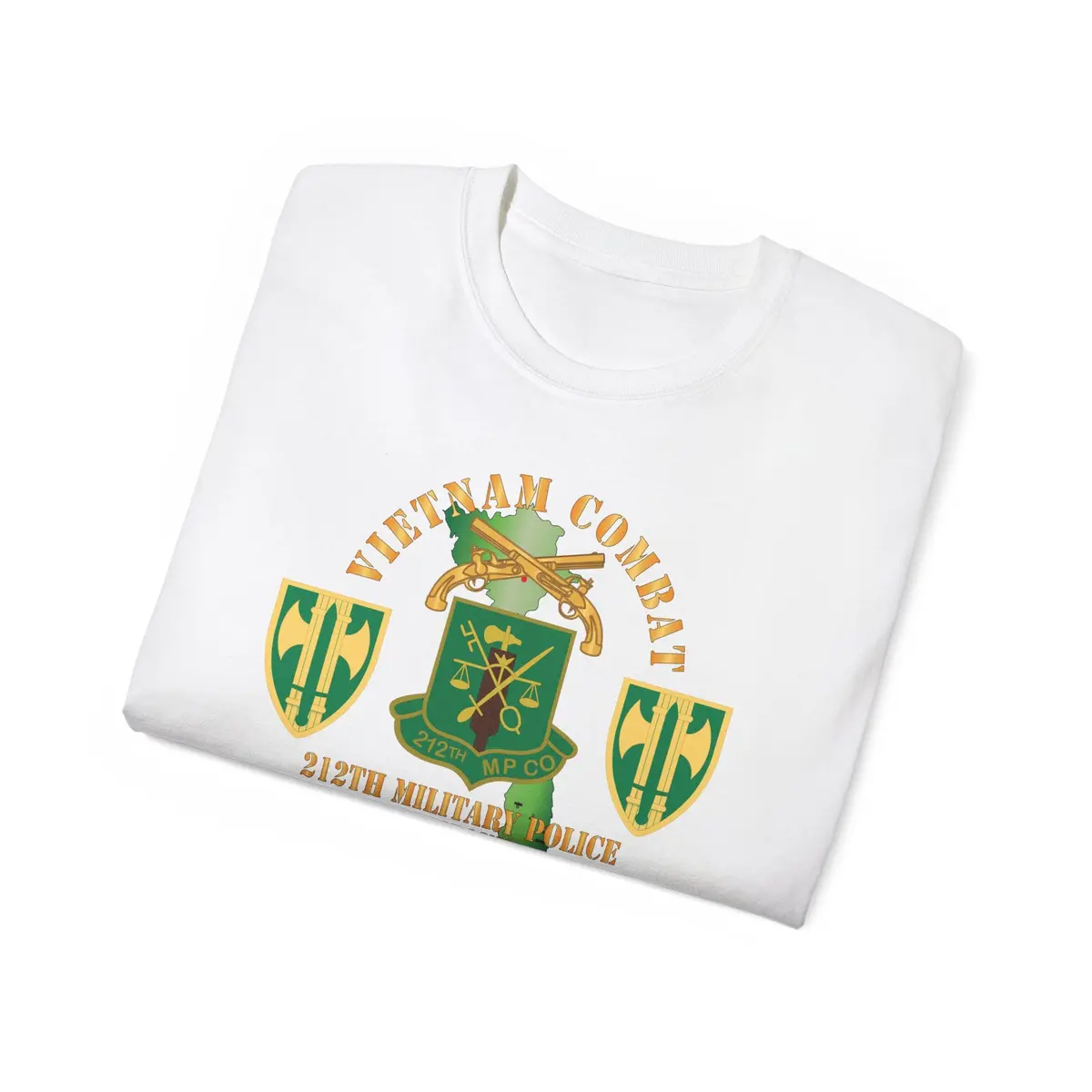 Unisex Ultra Cotton Tee - Army - Vietnam Combat Veteran W 212Th Military Police Company - 18Th Mp Bde Ssi - Vn Svc X 300 19