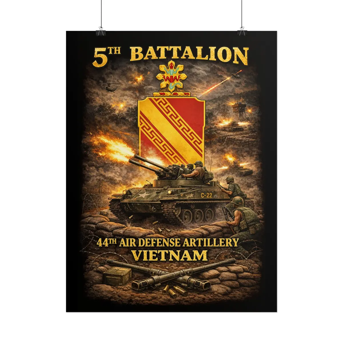 Rolled Posters - 5Th Bn, 44Th Air Defense Artillery - Duster - Vietnam 13