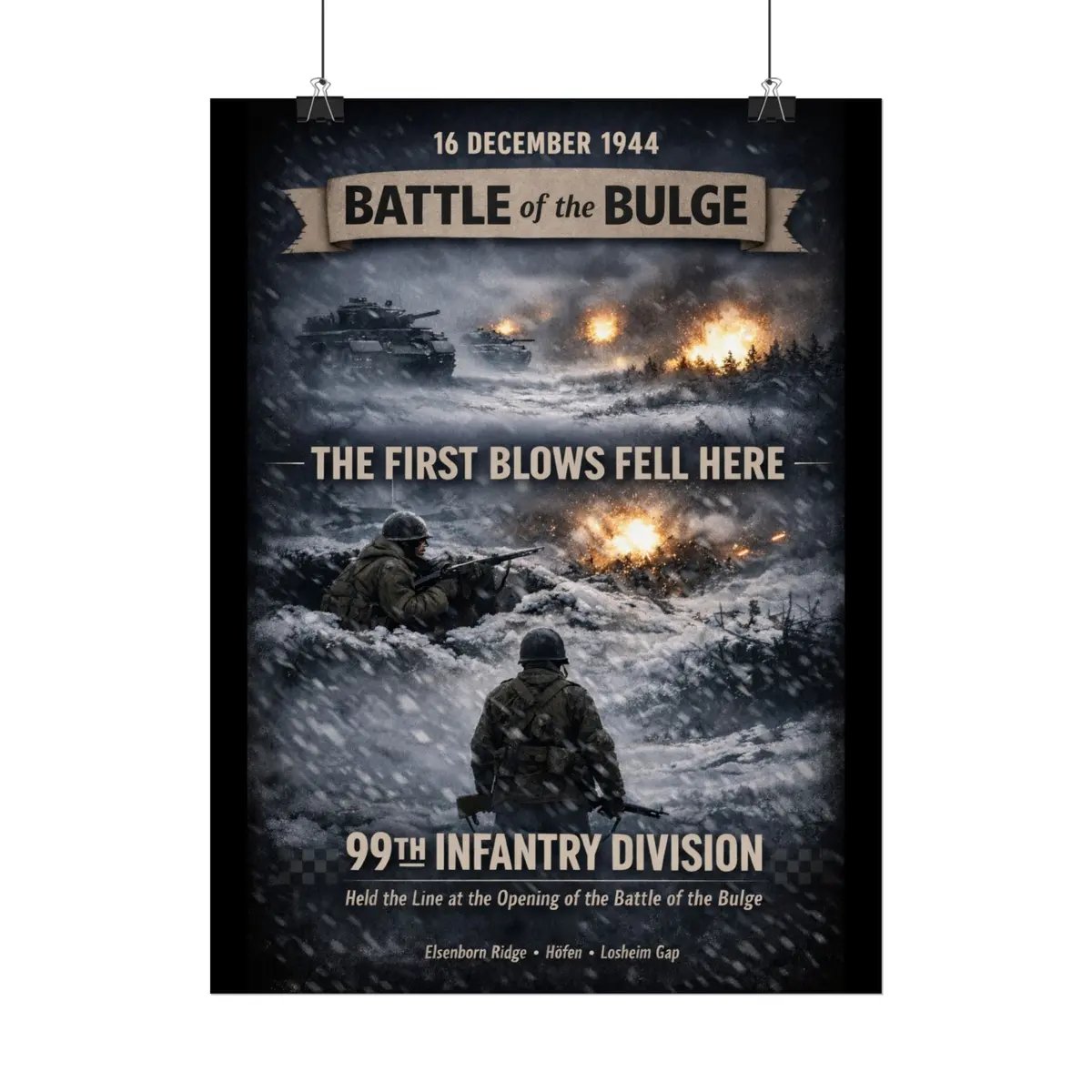 Rolled Posters - 99Th Infantry Division - Battle Of The Bulge 7