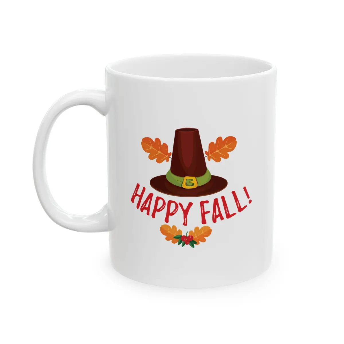 White Ceramic Mug - 11Oz & 15Oz - Happy Fall 1