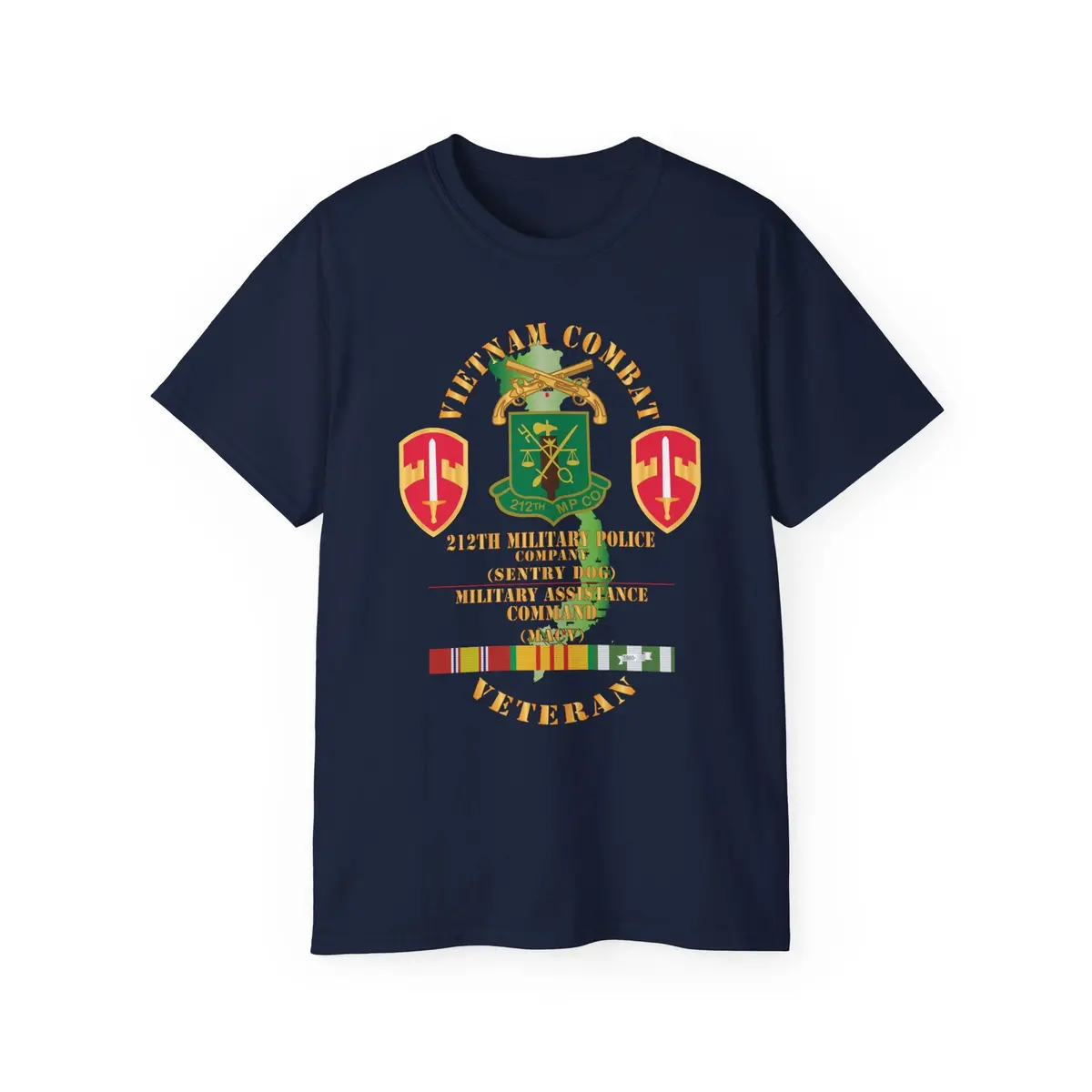 Unisex Ultra Cotton Tee - Army - Vietnam Combat Veteran W 212Th Military Police Company - Macv Ssi - Vn Svc X 300 12