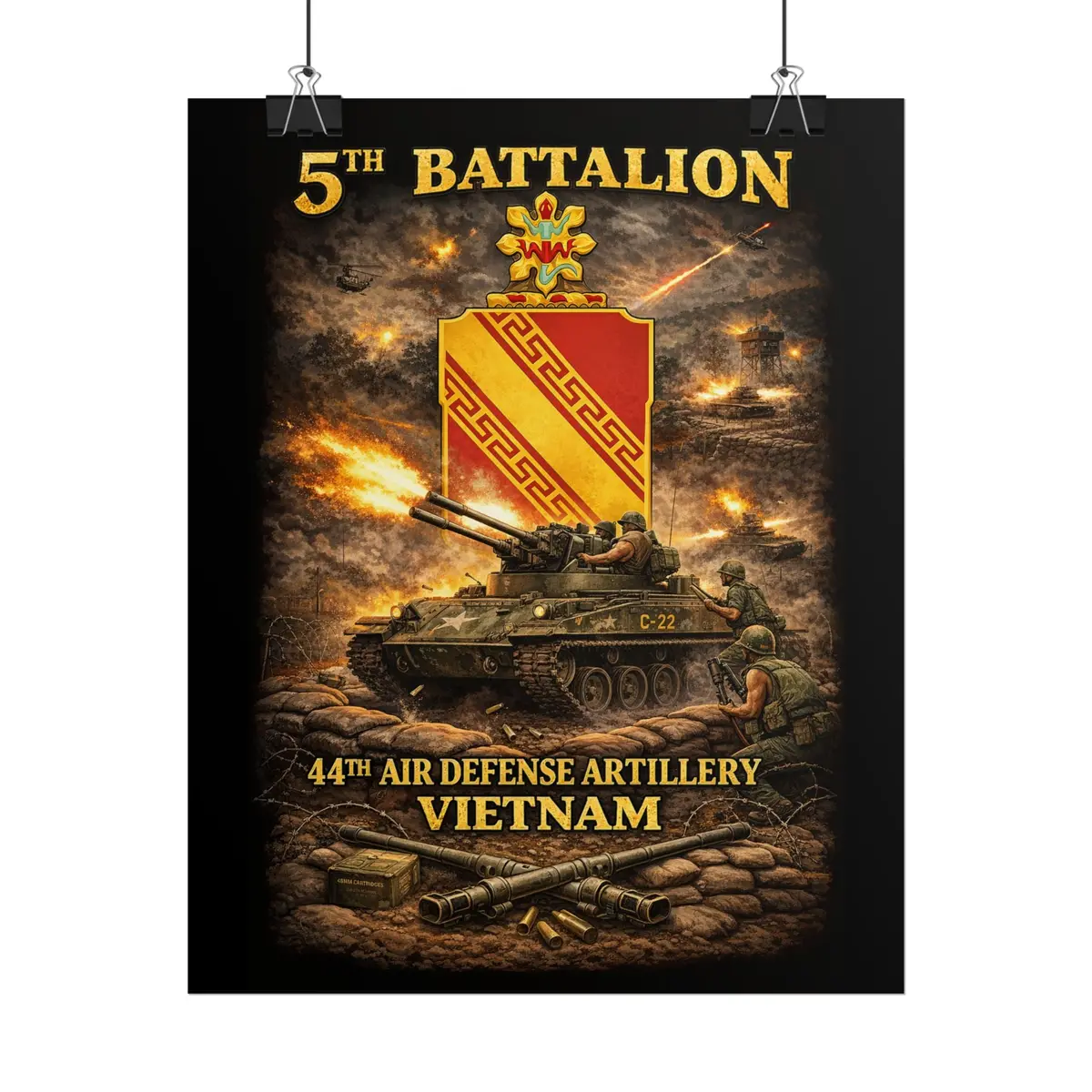 Rolled Posters - 5Th Bn, 44Th Air Defense Artillery - Duster - Vietnam 4
