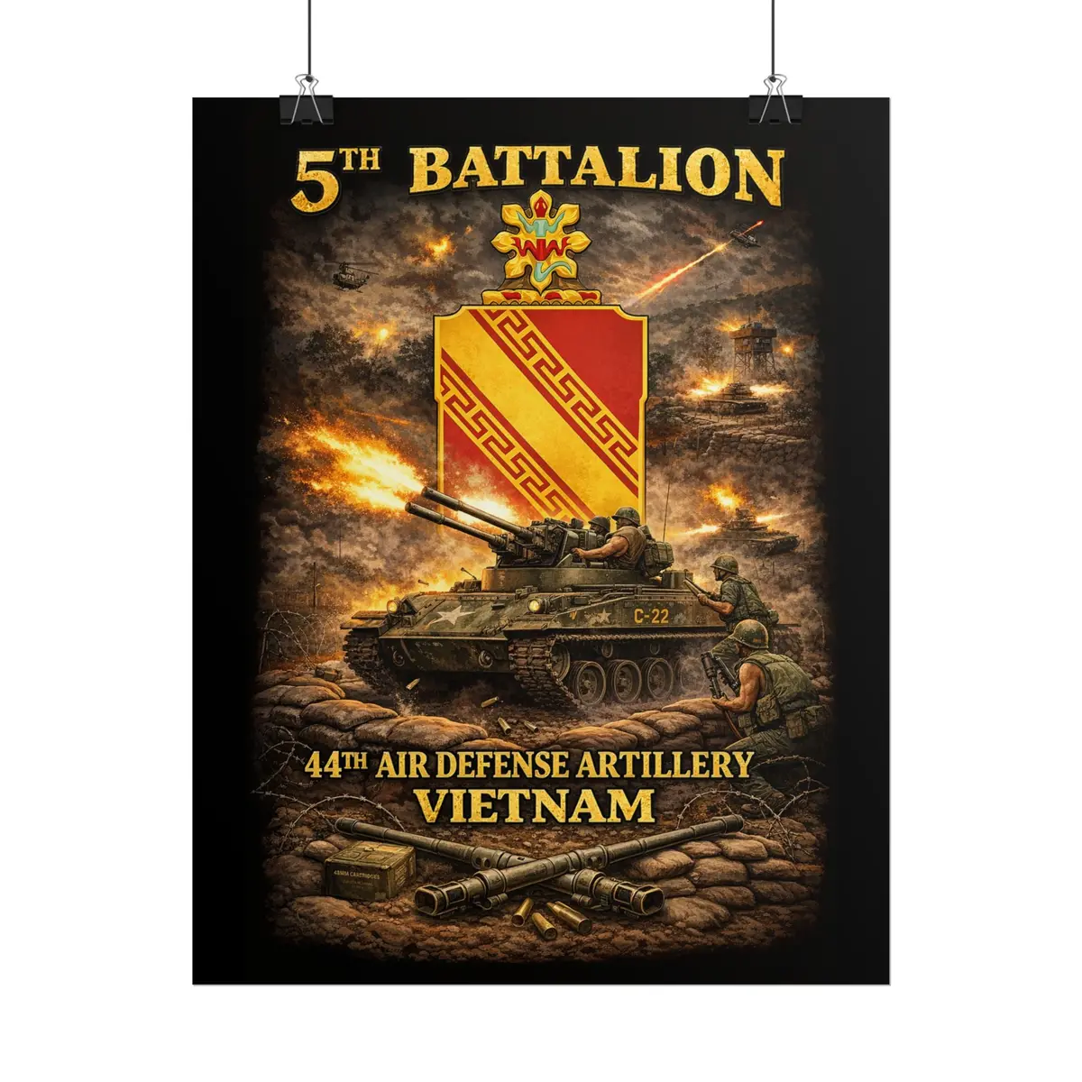 Rolled Posters - 5Th Bn, 44Th Air Defense Artillery - Duster - Vietnam 6