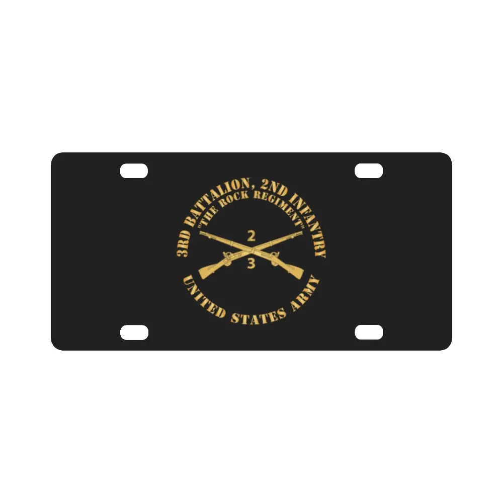 Army - 3Rd Battalion, 2Nd Infantry Regiment Branch - The Rock Regiment - Us Army X 300 Classic License Plate 1