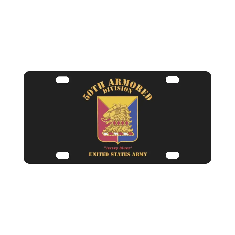 Army - Dui - 50Th Armored Division - Jersey Blues - Us Army X 300 Classic License Plate 1