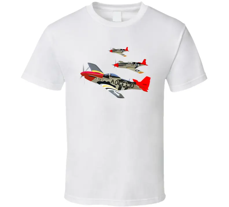 Classic vintage-style t-shirt honoring the legendary 332nd Fighter Group—Tuskegee Airmen of the 12th Air Force, known as the 'Red Tails'