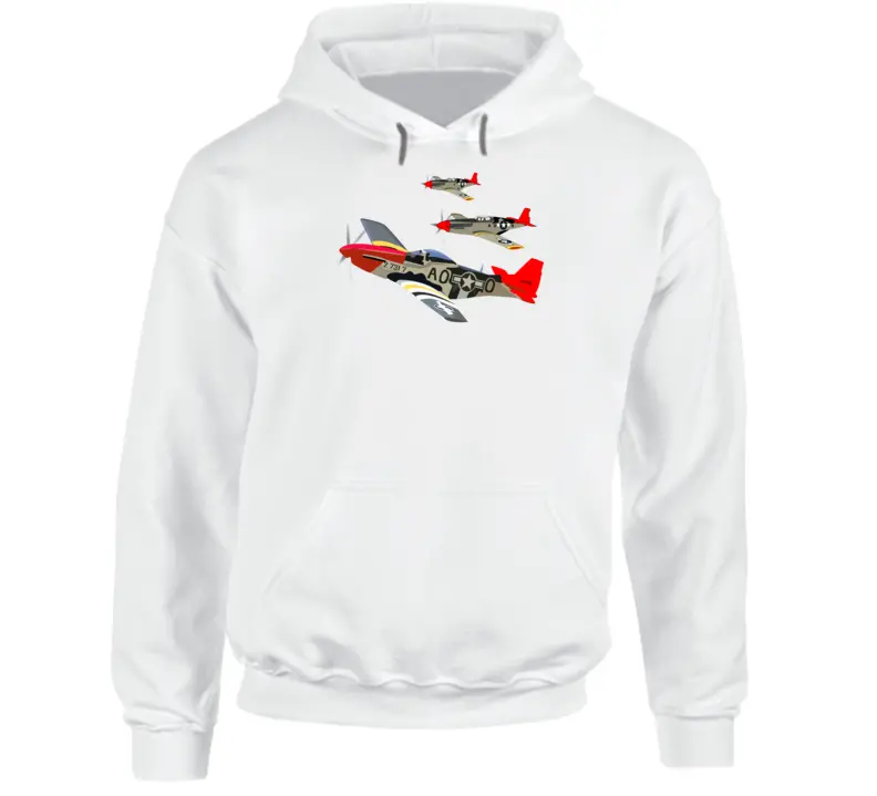 Vintage-style hoodie honoring the legendary 332nd Fighter Group—the Tuskegee Airmen of the 12th Air Force and Army Air Corps—featuring iconic Red Tails design without text