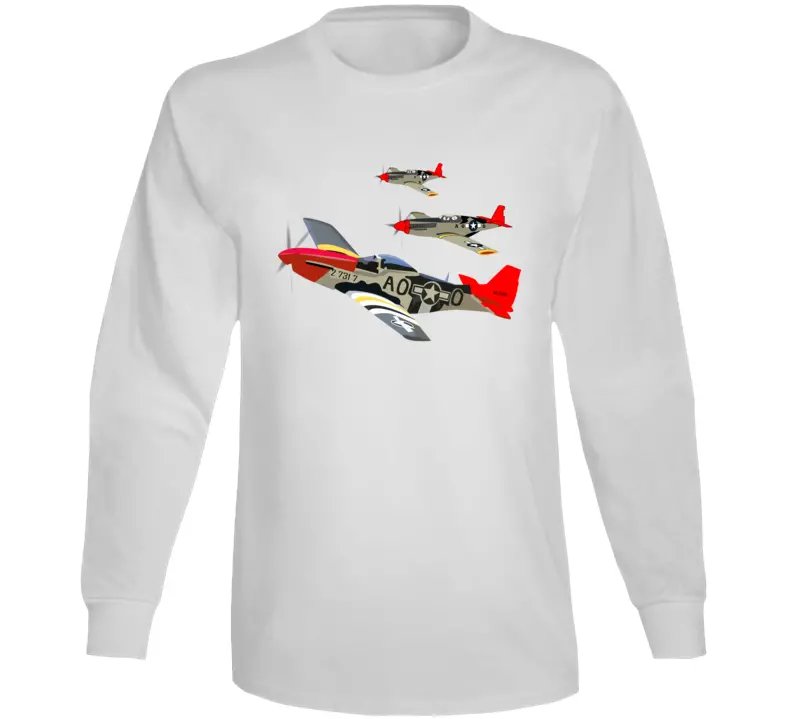 332nd Fighter Group Red Tails Long Sleeve Shirt – AAC & 12th Air Force Military Tribute