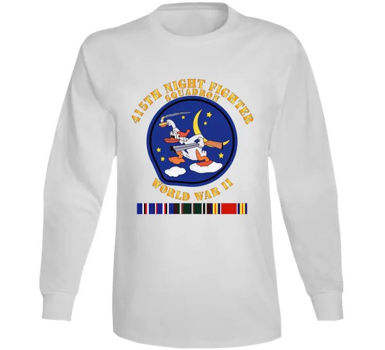 AAC 415th Night Fighter Squadron WWII European Theater Long Sleeve T-Shirt
