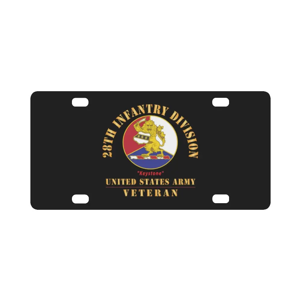 Army - Dui - 28Th Infantry Division - Keystone - Us Army Veteran X 300 Classic License Plate 1