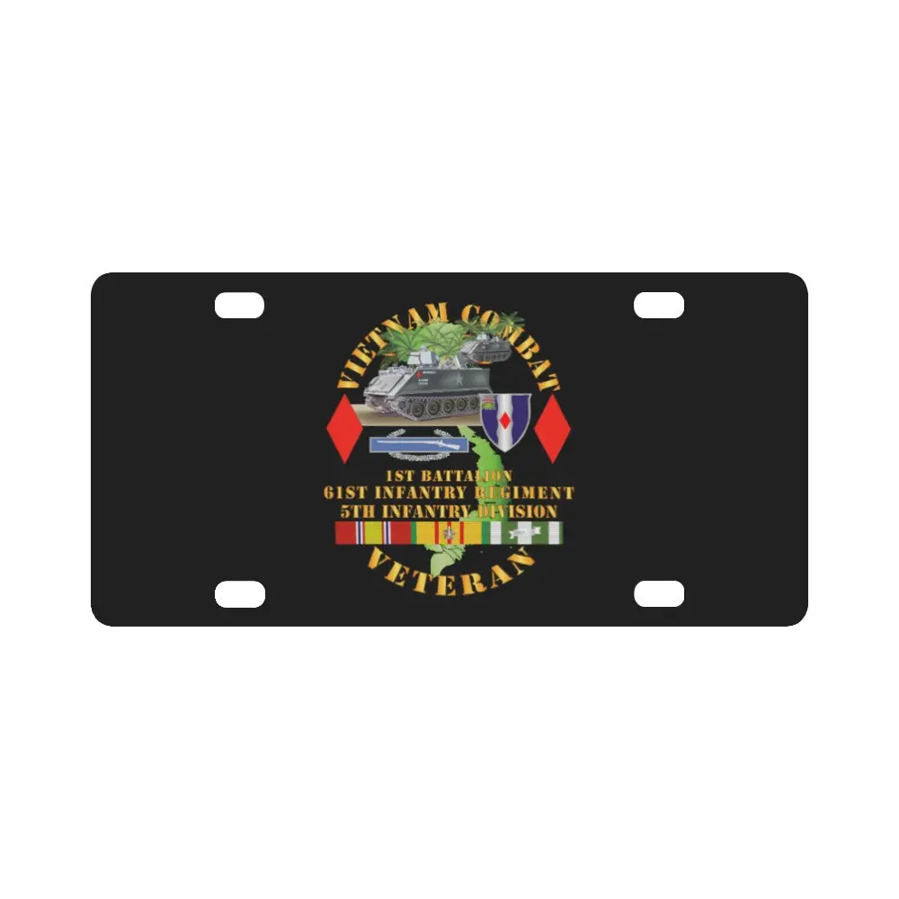 Army - Vietnam Combat Vet - 1St Bn 61St In - 5Th Inf Div W Apcs Classic License Plate 1