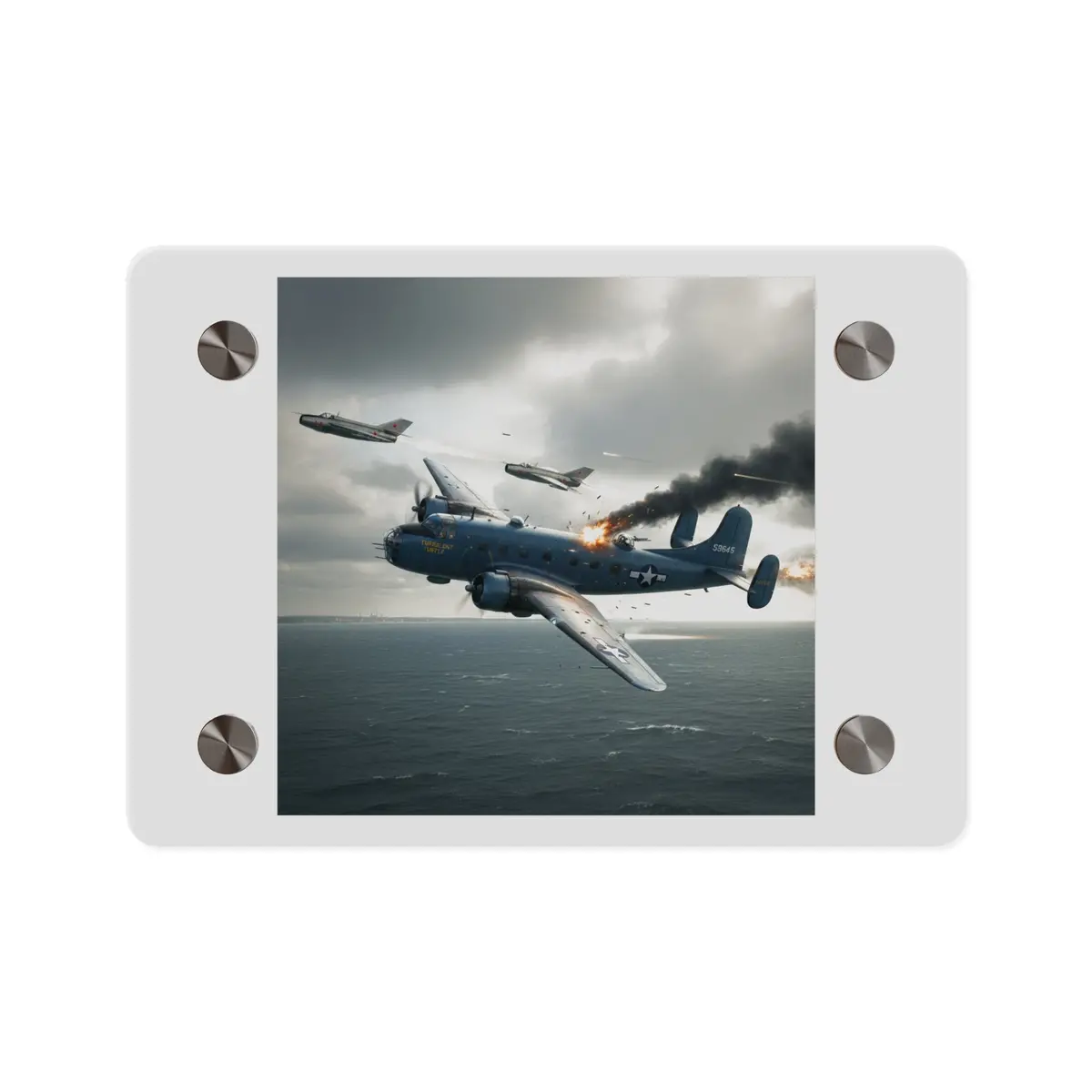 Acrylic Wall Art Panel - April 8, 1950, Baltic Sea - Latvia Soviet Fighters Shot Down A U.S. Navy Pb4y-2 - Liberator - Cold War 1