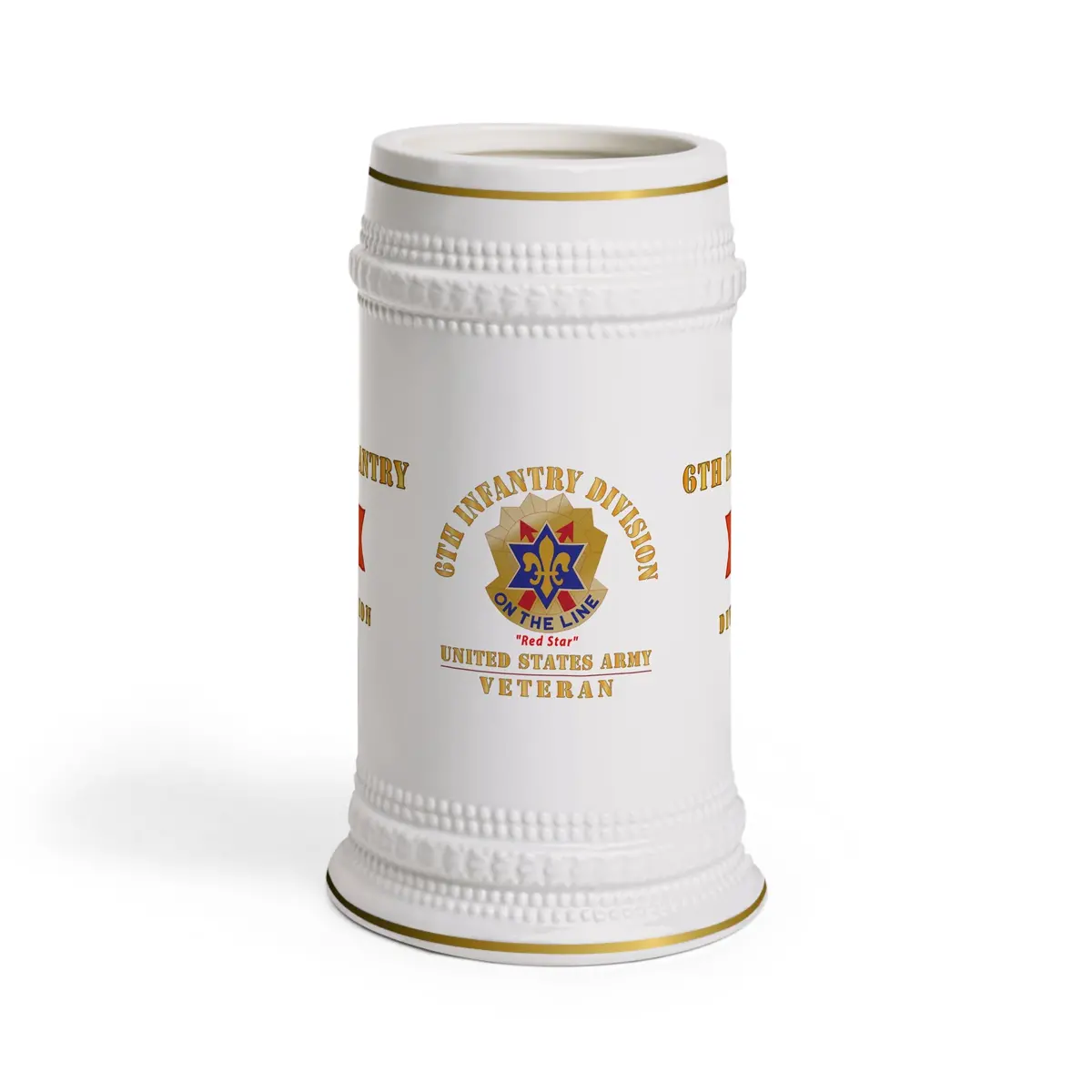 United States Army 6Th Infantry Division "Red Star" Veteran Stein Mug 1