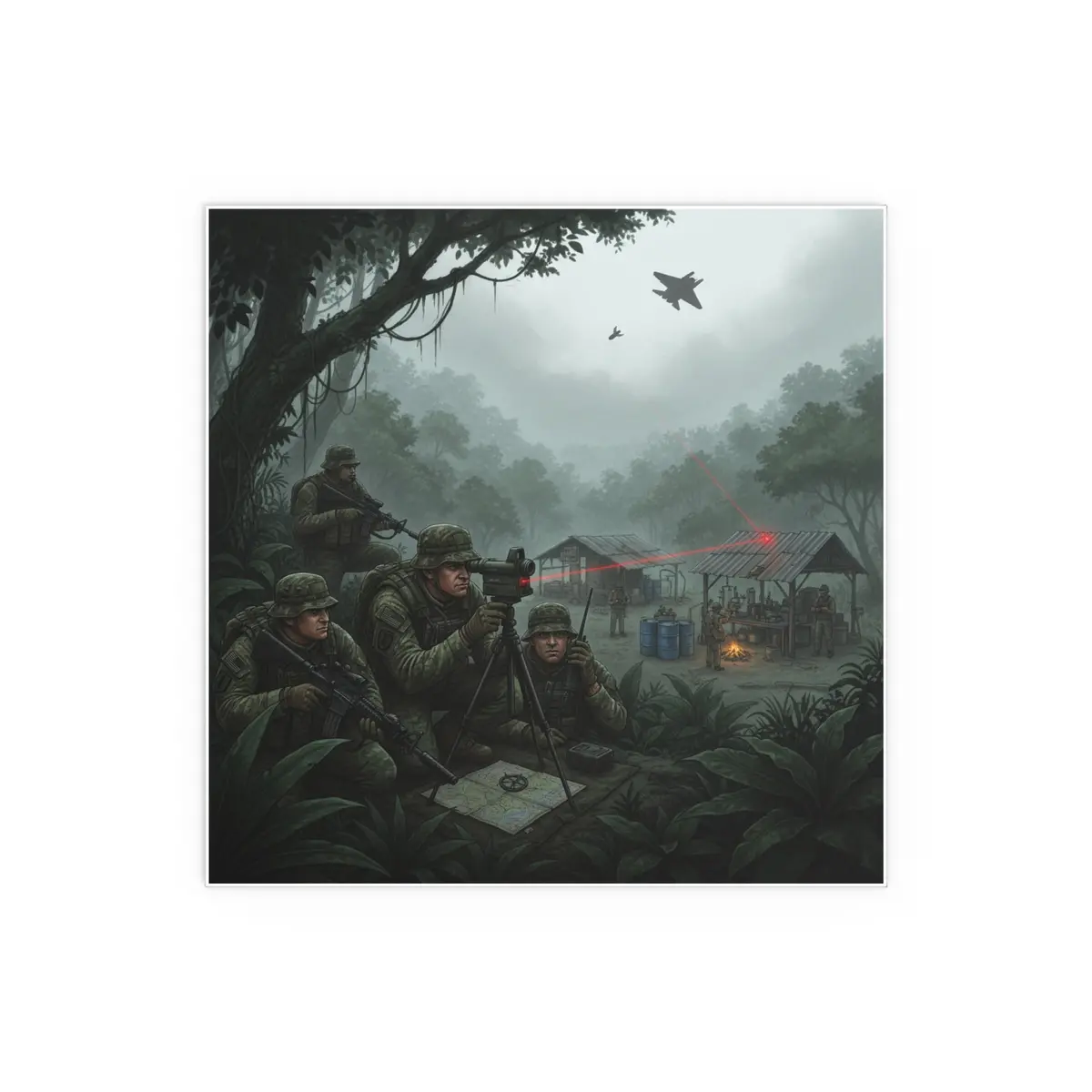 Indoor And Outdoor Silk Posters - Sof Team Hitting A Jungle Drug Lab 6