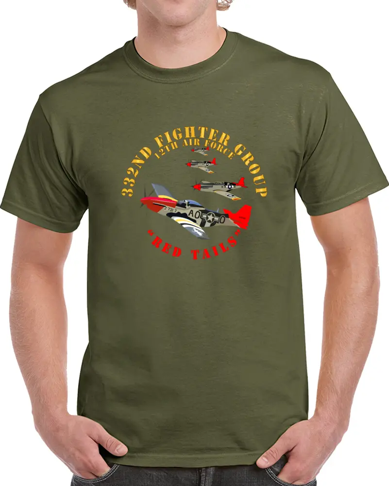 Army - Aac - 332Nd Fighter Group - 12Th Af - Red Tails V1 Classic T Shirt 3