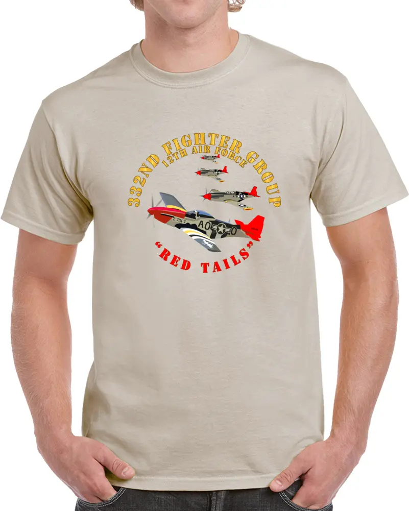 Classic cotton tee celebrating the legendary Tuskegee Airmen of the 332nd Fighter Group and their service with the 12th Air Force - Image 3