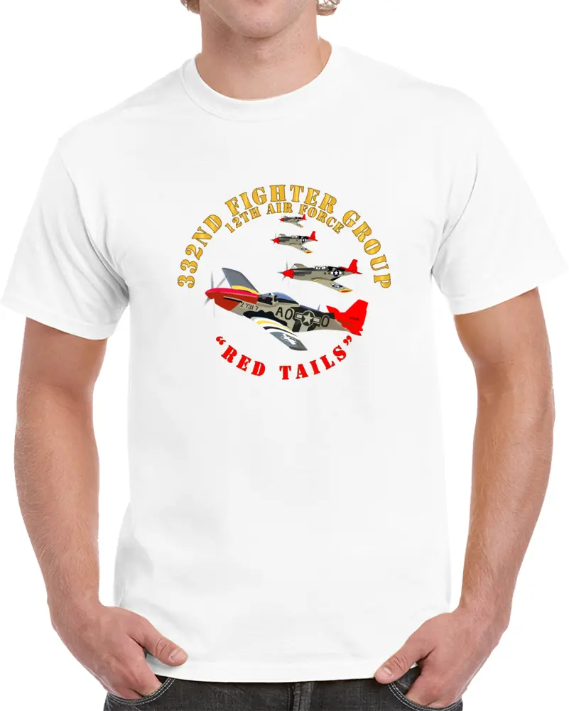 Classic cotton tee celebrating the legendary Tuskegee Airmen of the 332nd Fighter Group and their service with the 12th Air Force - Image 5