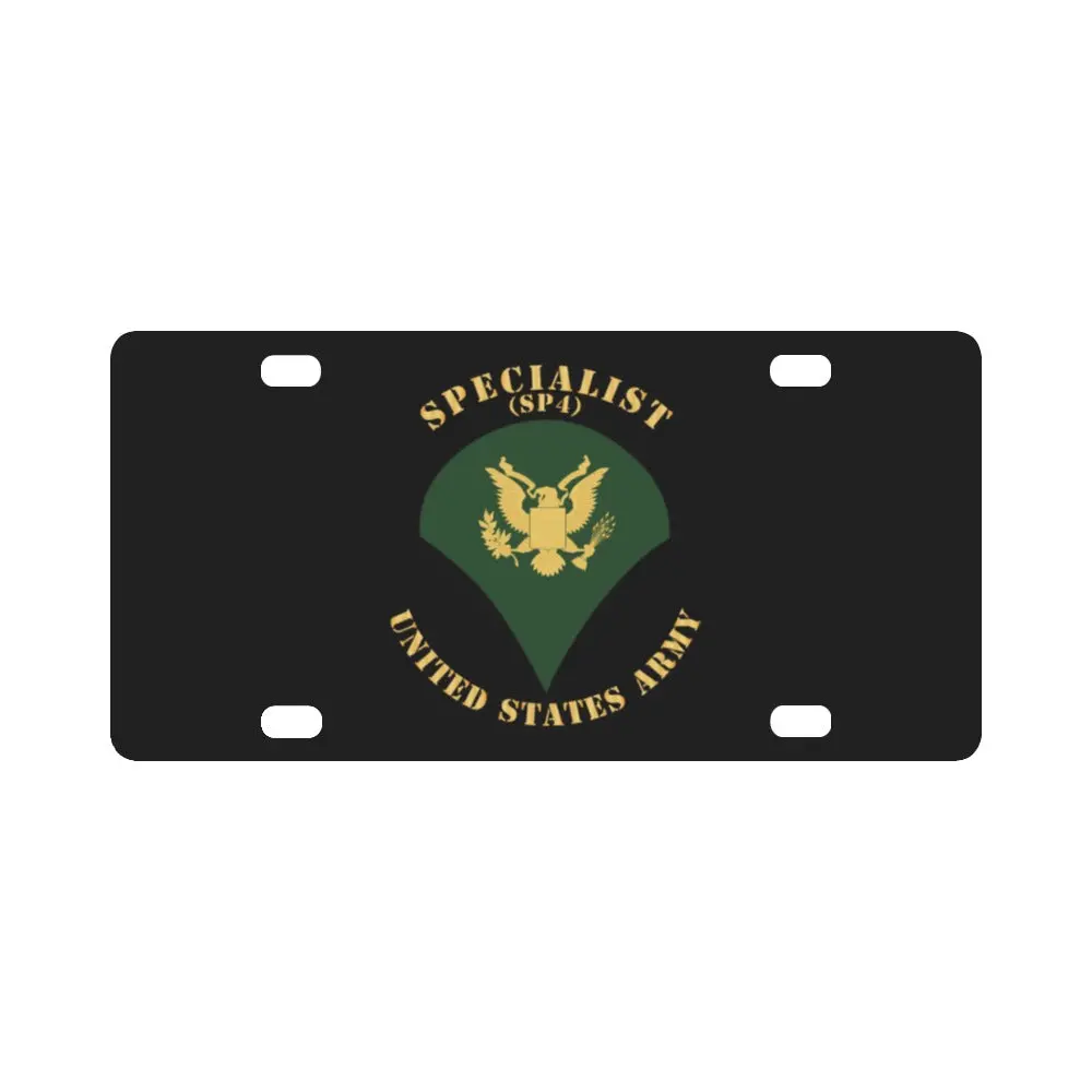 Army - Specialist - Sp4 - Flat X 300 Classic License Plate 1
