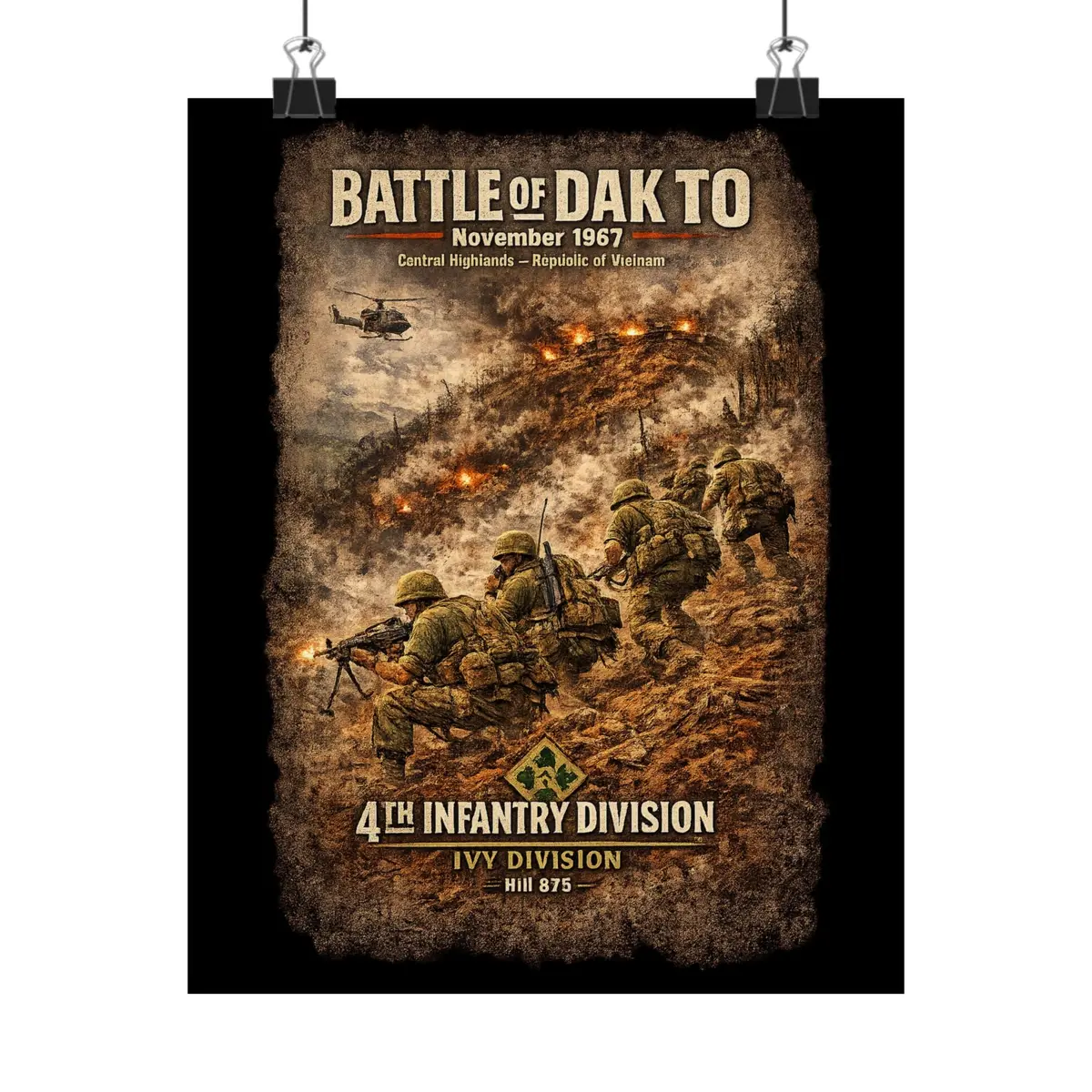 Matte Poster - 4Th Infantry Division - Battle Of Dak To - 1967 1