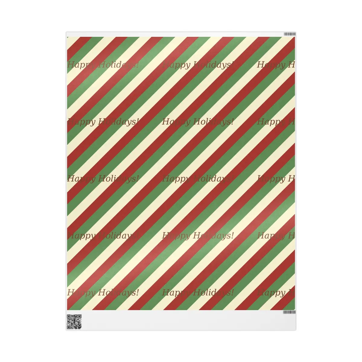 Gift Wrap Papers - Chevron “Happy Holidays” Pattern 1