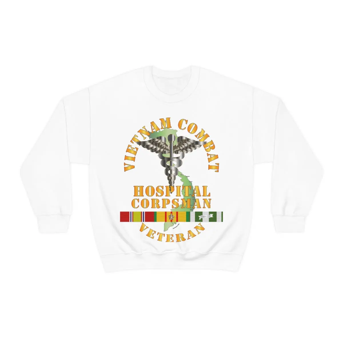 Unisex Heavy Blend Crewneck Sweatshirt - Usn - Usmc - Vietnam Combat Veteran Hospital Corpsman X 300 13