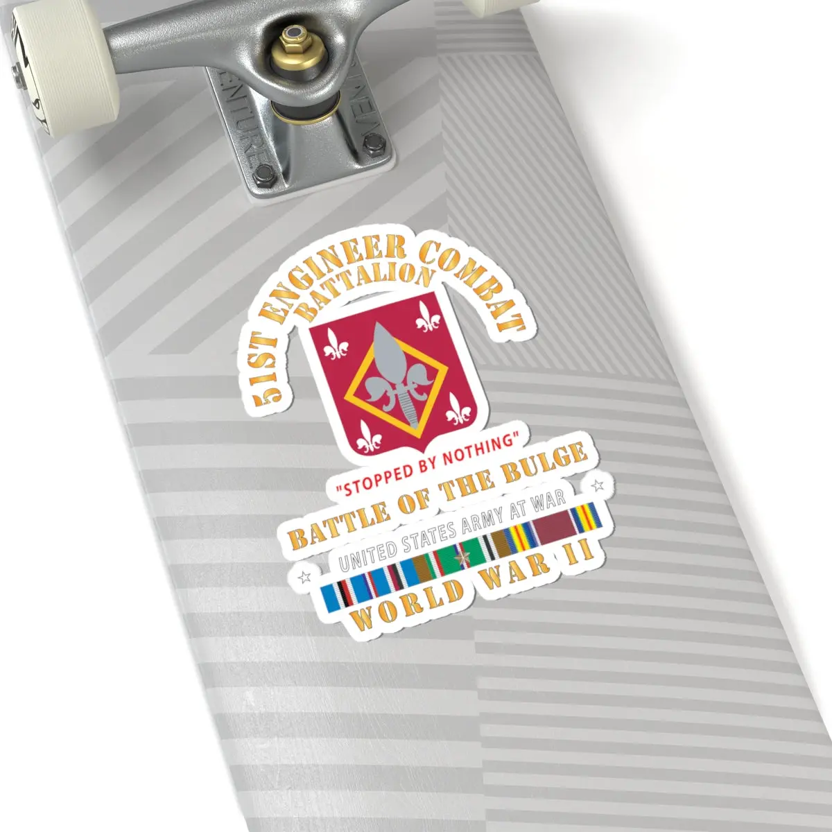 Kiss-Cut Stickers - 51St Engineer Combat Battalion - Stopped By Nothing - Bulge - Eur Svc X 300 2