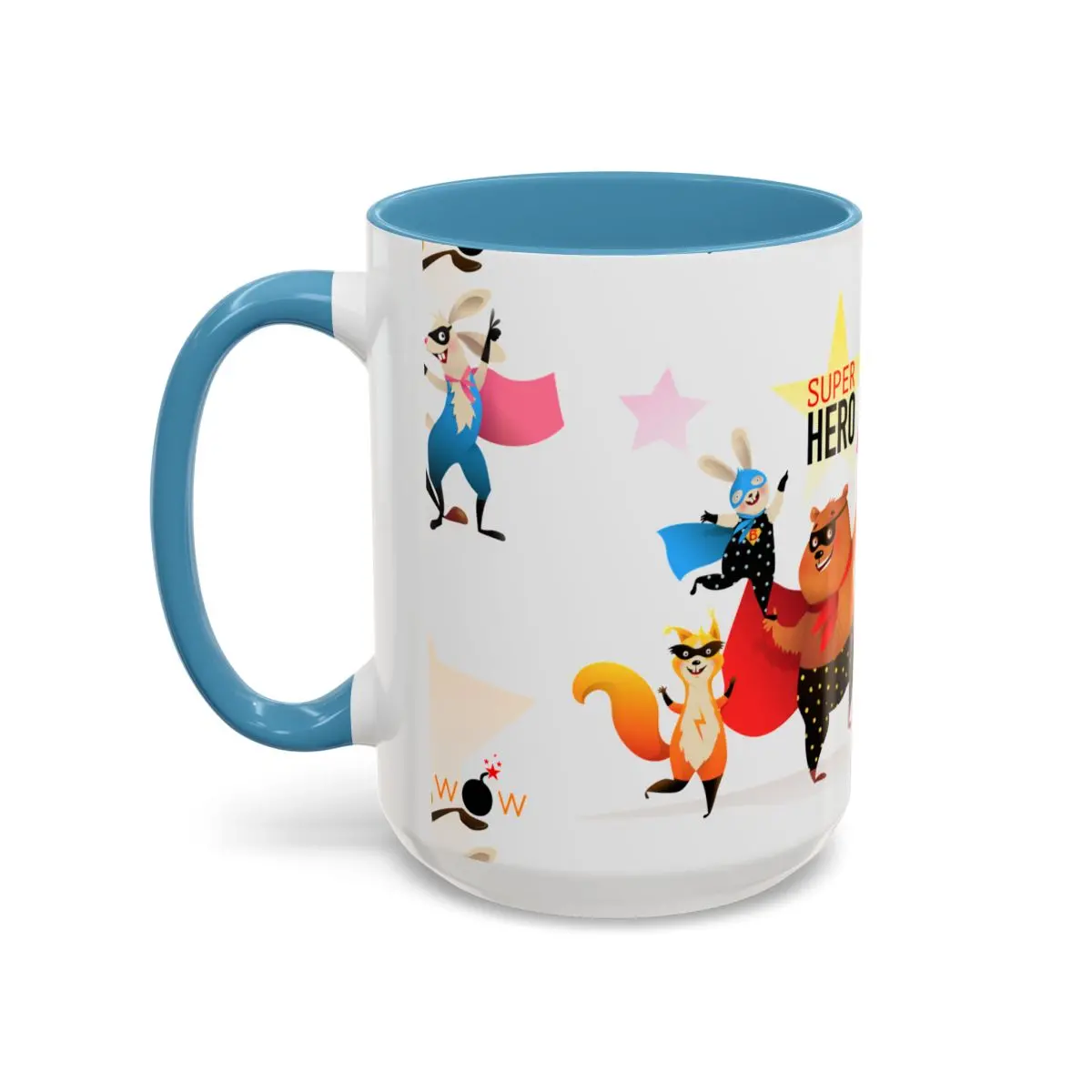 Accent Coffee Mug (11, 15Oz) - Superhero Animals 4